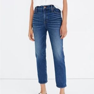 NWT Madewell Mid-Rise Straight Cropped Jeans 32